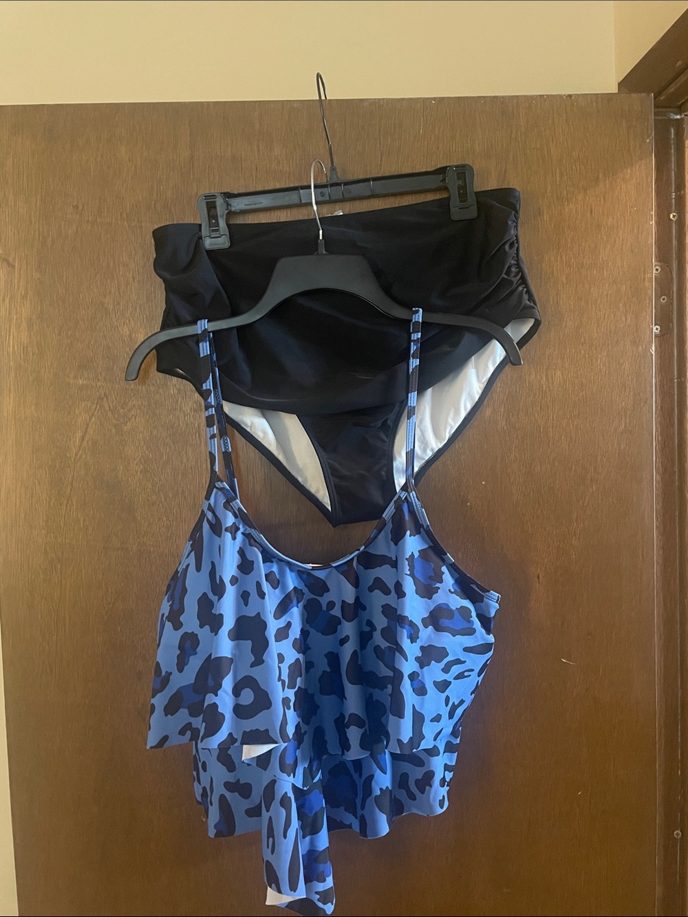 Women’s Blue Animal Print Two-Piece Swim Set
